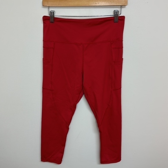 Zyia Ascend High Rise Crop Leggings Red Size 8-10 - Picture 4 of 7